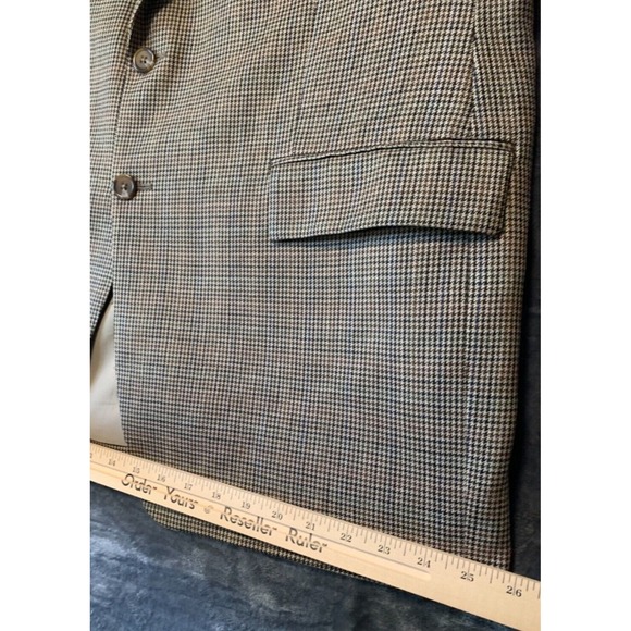 Lauren Ralph Lauren Mens 46R Wool Houndstooth Blazer Sport Coat Tan Brown Canada - Picture 12 of 16